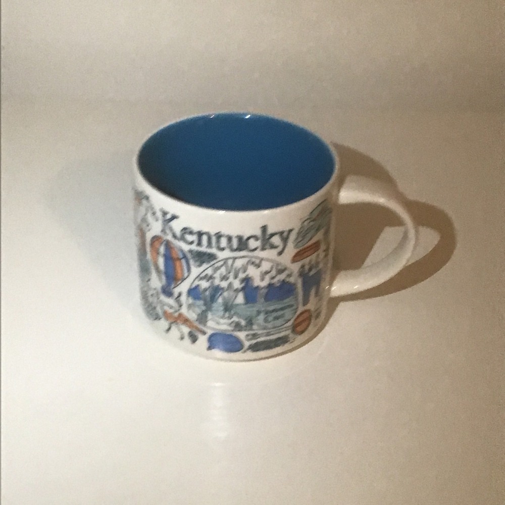 Starbucks Been There Series KENTUCKY Ceramic Coffee Tea Mug 14oz Blue Horses